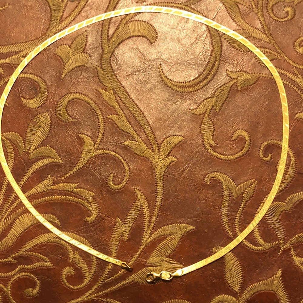 Unisex herringbone 14k necklace - Picture 4 of 16